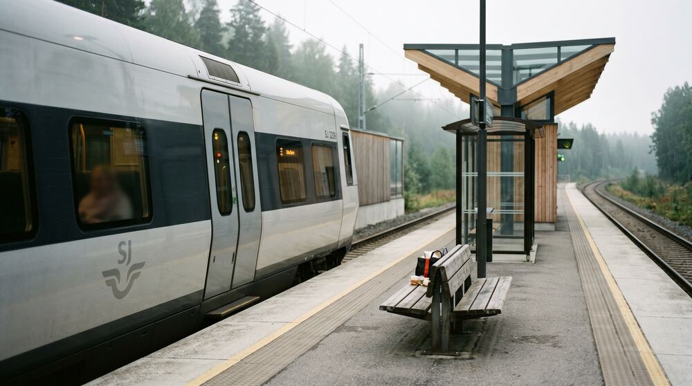 Tågperrong med tåg på väg från Göteborg mot Säffle — restid och rutter via Karlstad